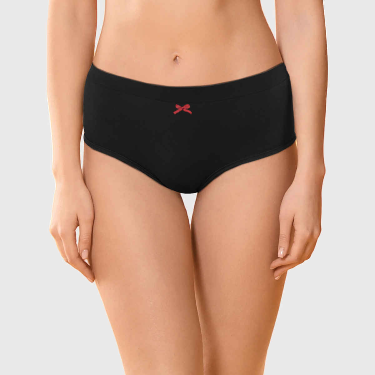 D'Chica Cotton Solid Hipster For Women's|Elasticated Waistband|White & Black|Pack Of 2-M Panty