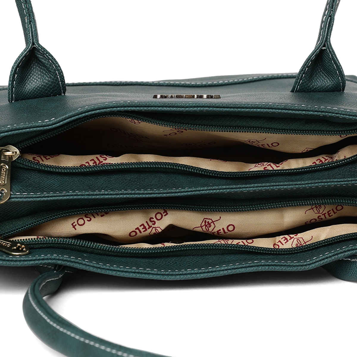 Fostelo Women's Vegan Leather Feathers Handbags Shoulder Hobo Bag Ladies Purse | Green | Medium