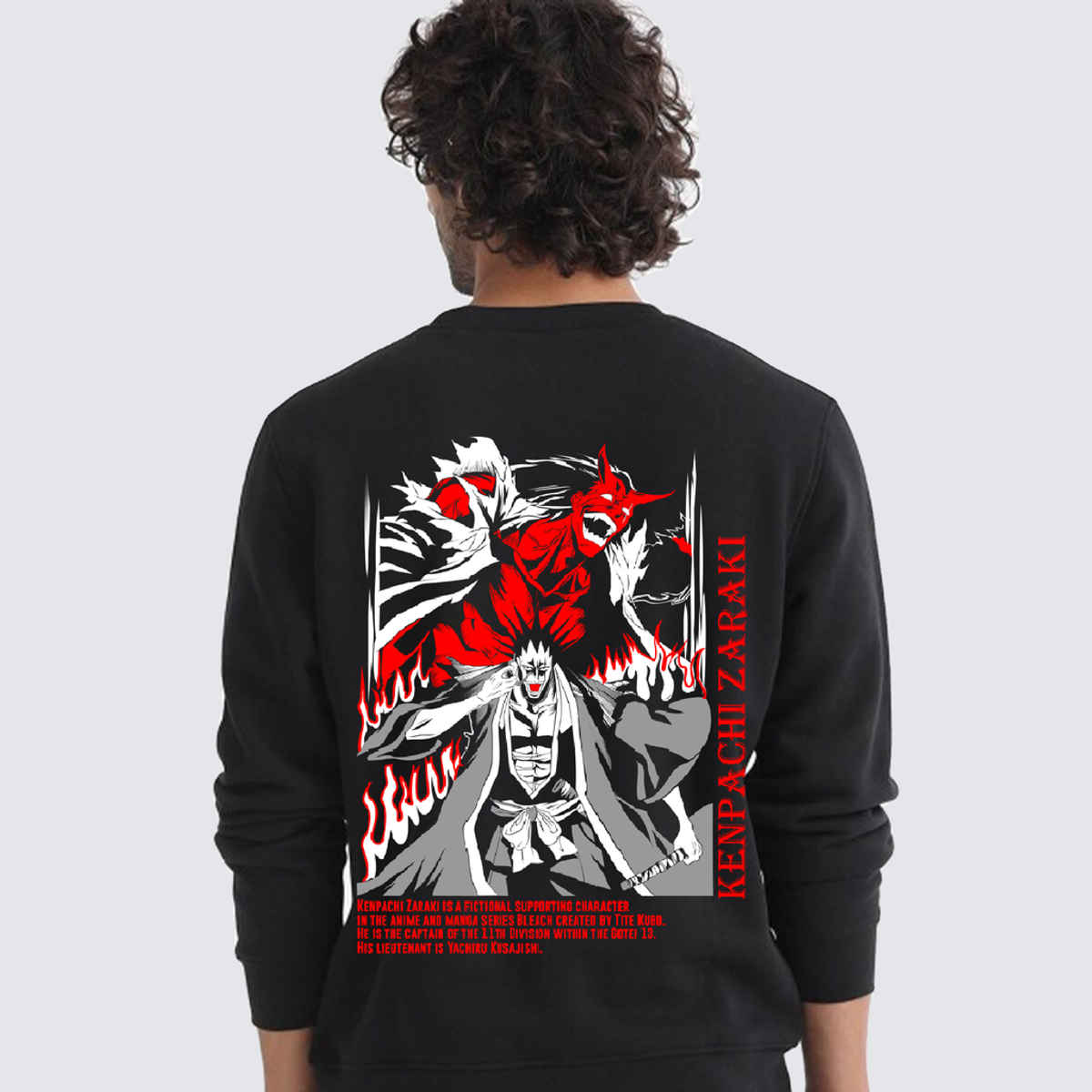 De Tees Men's Sweatshirt | Kenpachi | Black - S