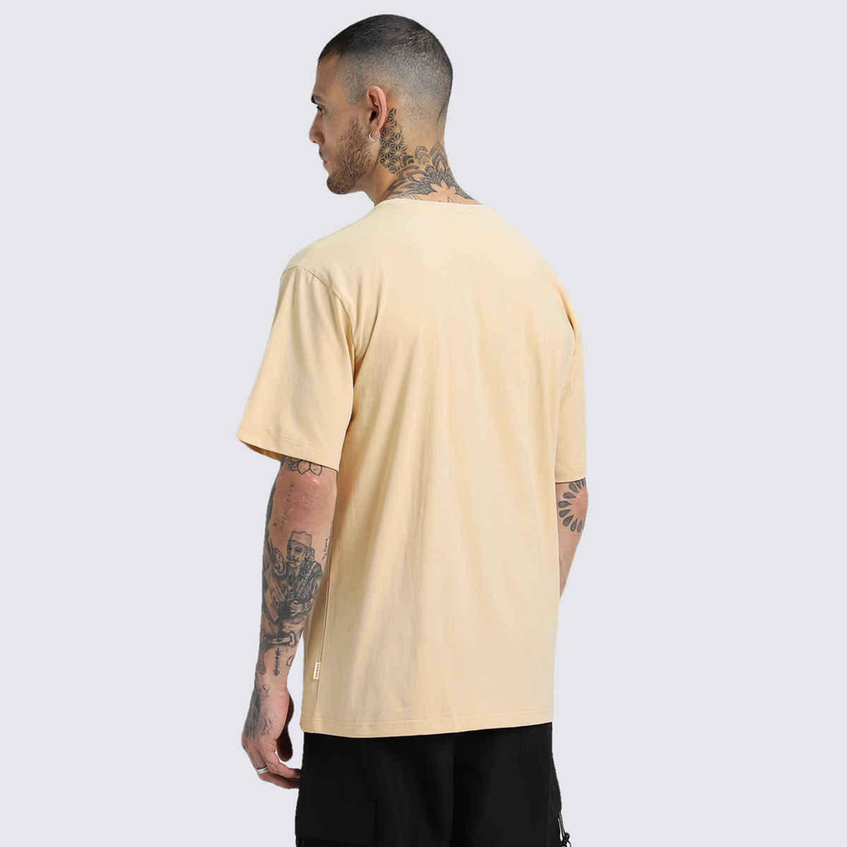 Veirdo Pure Cotton Oversized Fit Round Neck Swanwhite T-Shirt For Men - M