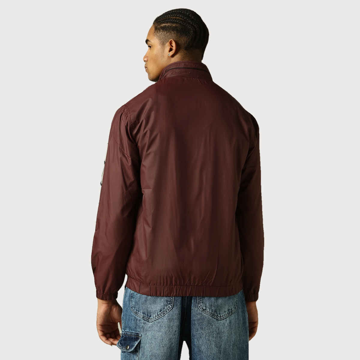 Hubberholme Men's Lightweight Relaxed Fit Reversible Windcheater Jacket | Maroon - M