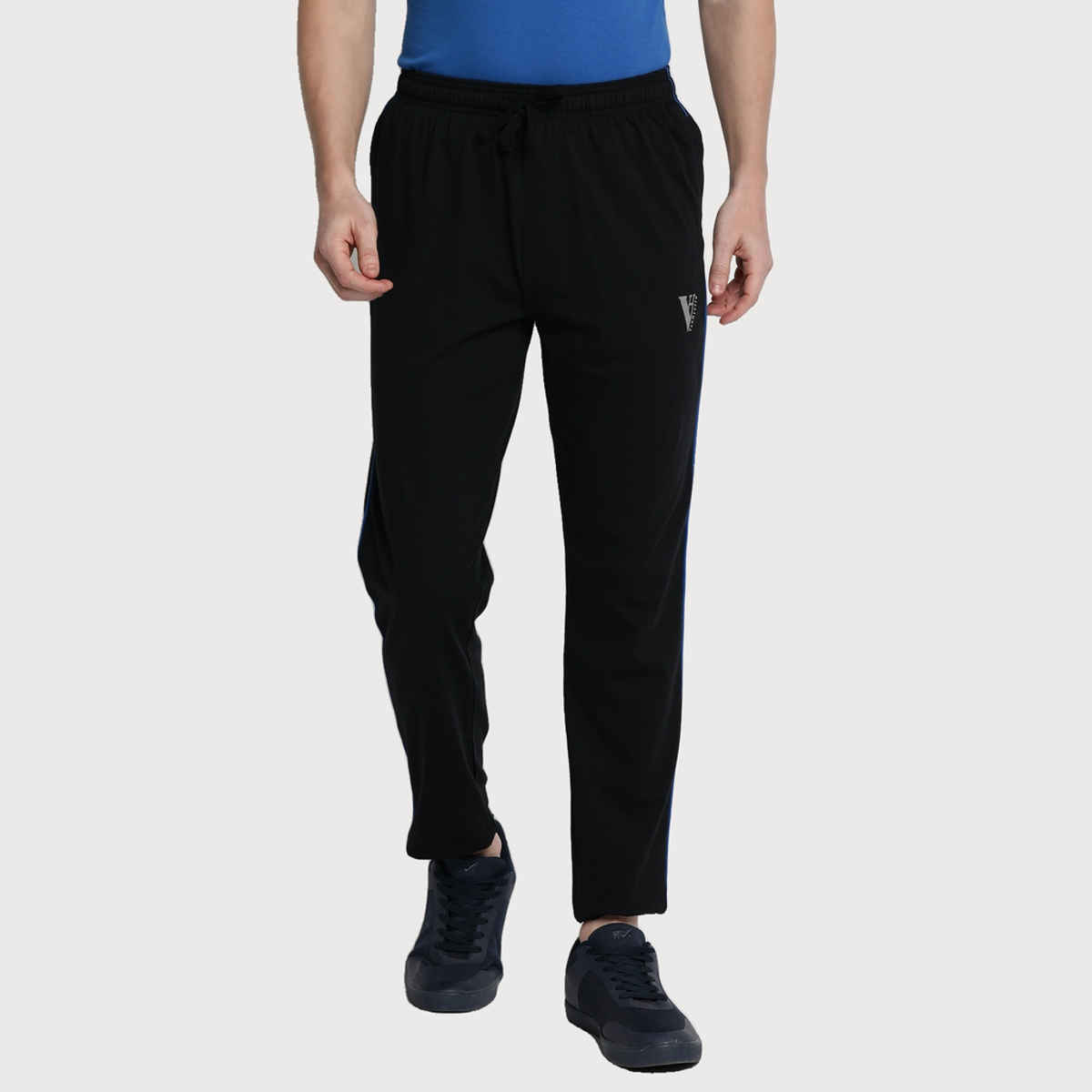 Van Heusen Athleisure Men Black Solid Smart Tech Easy Stain Release Trackpant |S