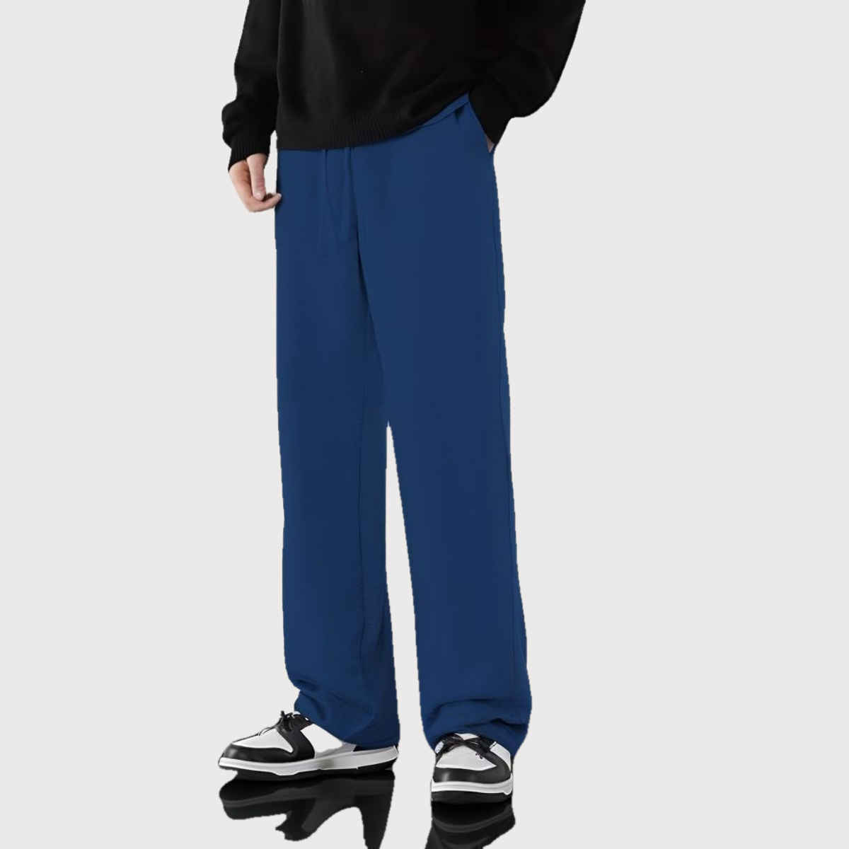 Springman Men's Solid Cotton Rich French Terry Baggy Track Pant | Blue - L