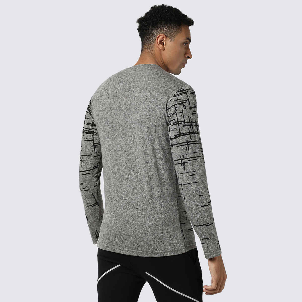 Campus Sutra Men's Printed Casual T-shirt | Grey - L