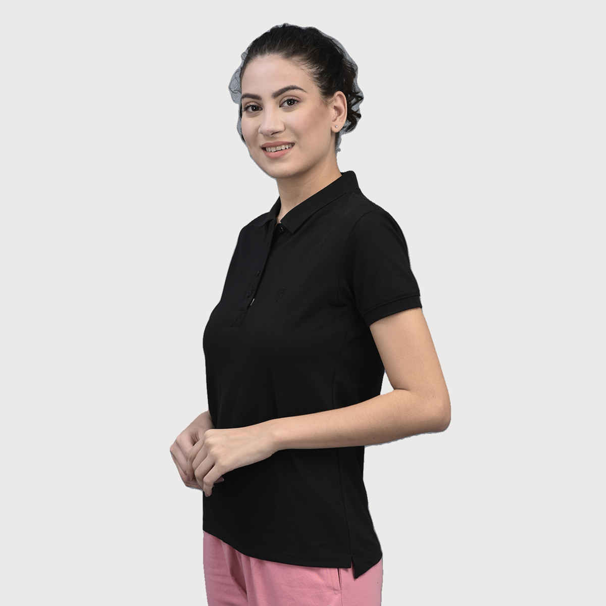 Dollar Women Polo T-shirt - Black | Premium Cotton | L