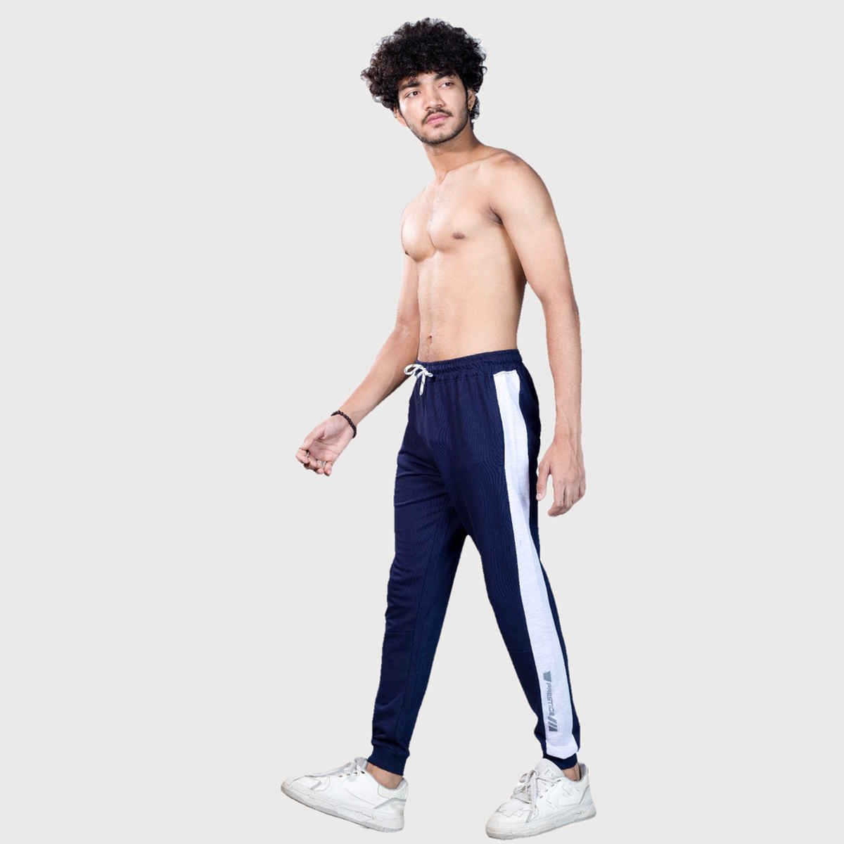 GCYX Men's Track Pant | 100% Cotton Comfortable Wear | Ecru Cut Sew | Navy - M