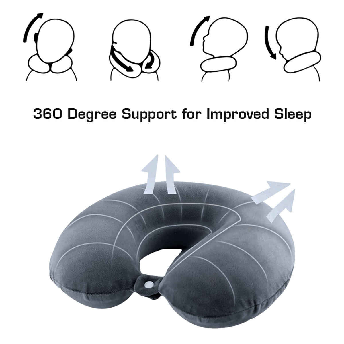 Billebon Unisex Fiber Neck Pillow | Grey - One Size