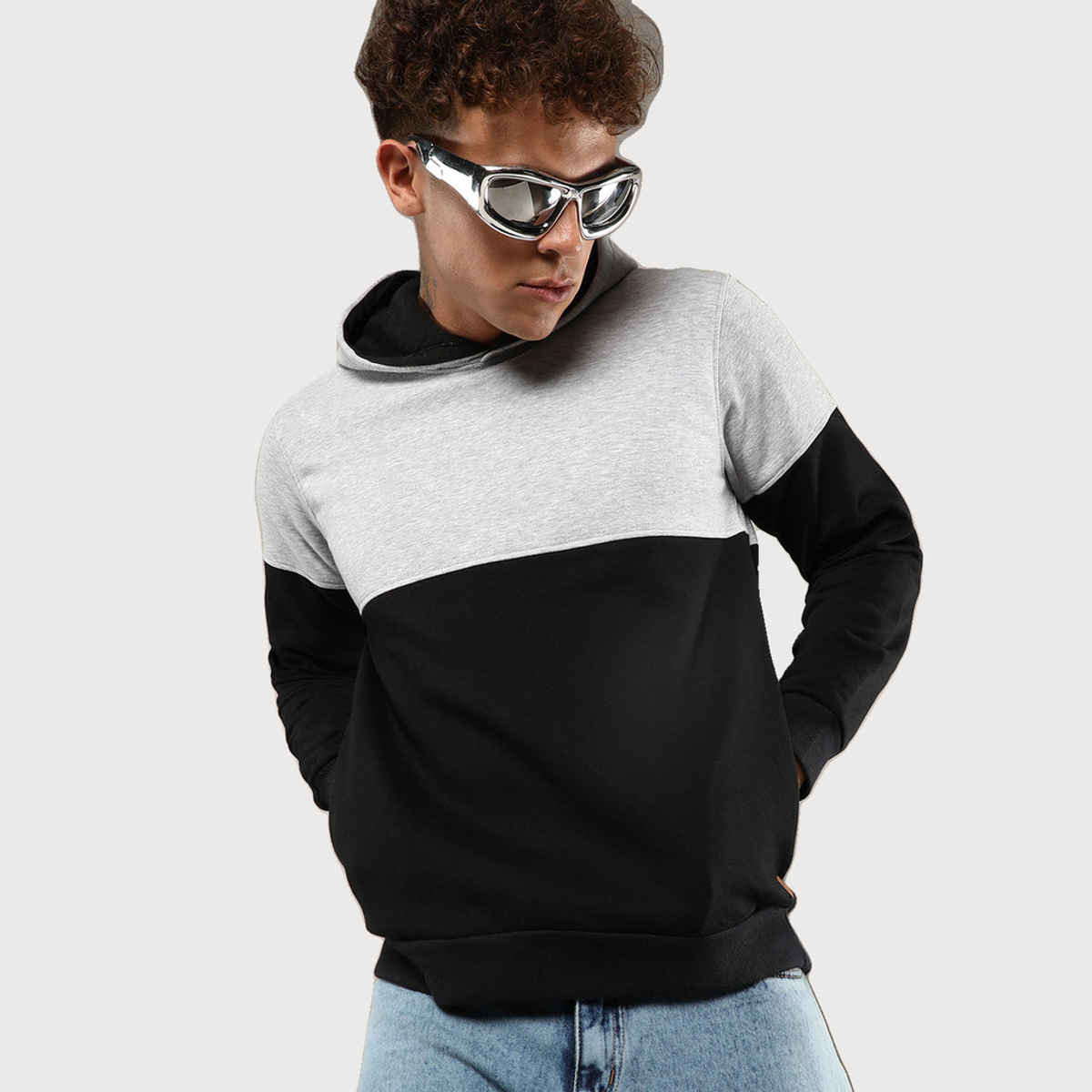 Campus Sutra Men's Stylish Hoodie | Black - S