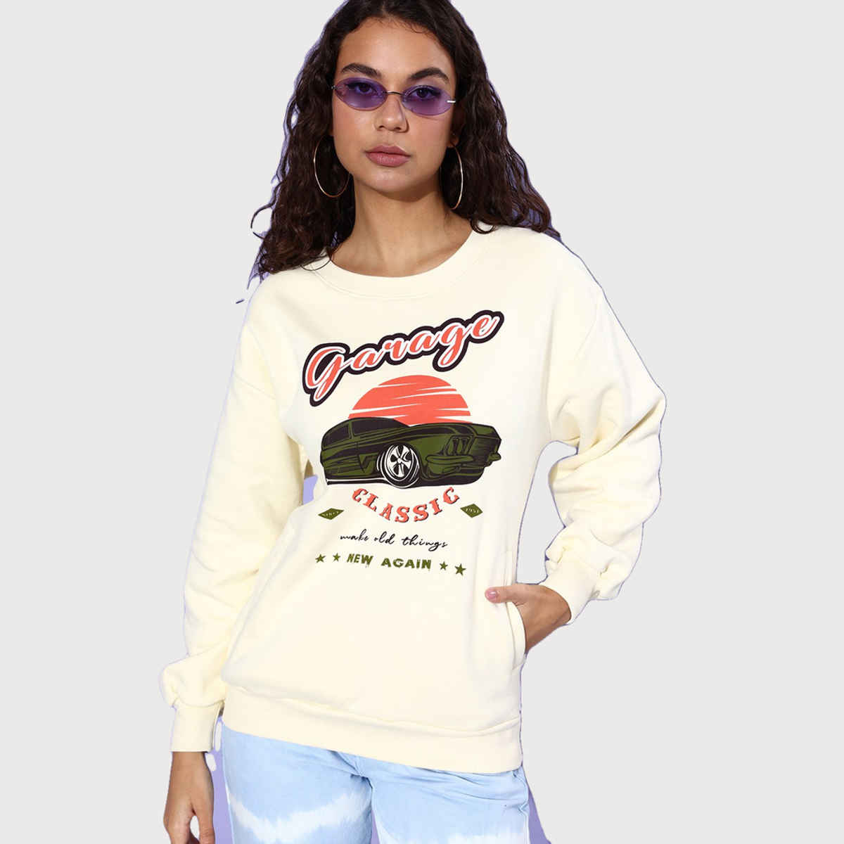Dillinger Women's Sweatshirt | Dlwmnswt048W | White - M