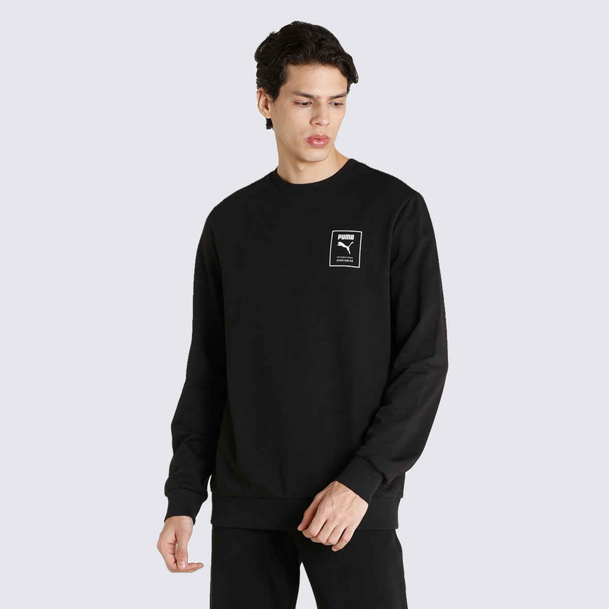 Puma Men's Sweatshirt Crew-Neck Regular Fit - Black | L