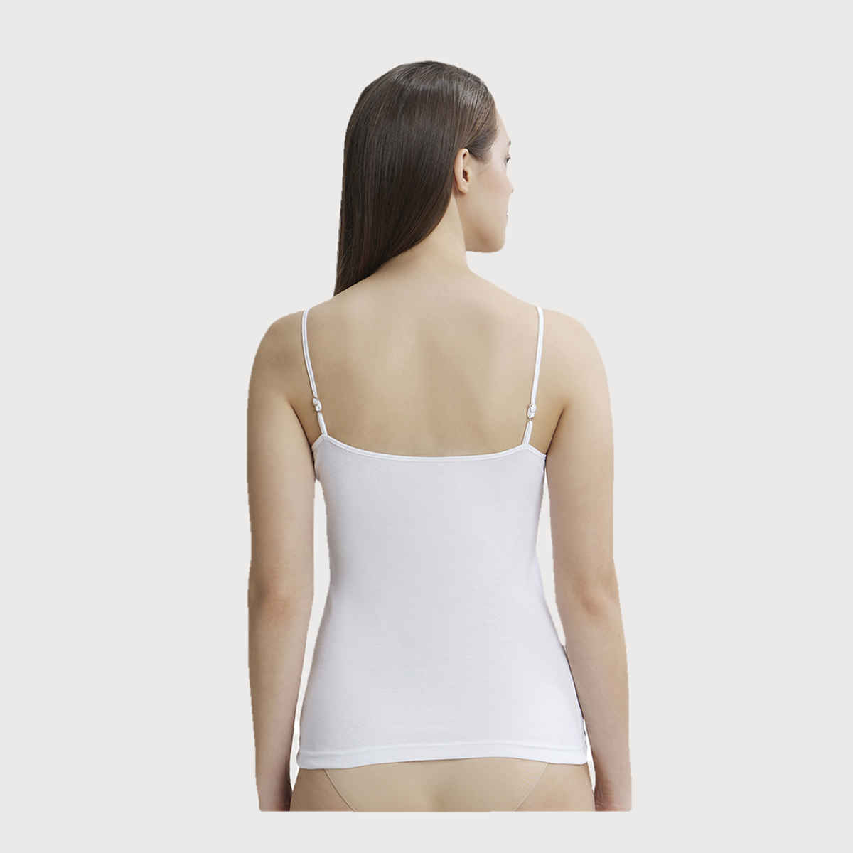 Jockey 1487 Women's Super Combed Cotton Rib Camisole|Adjustable Straps | White-M