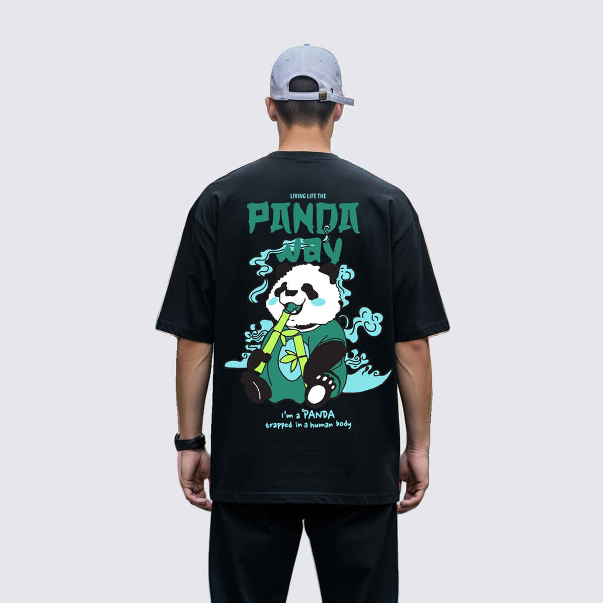 BENNY BROOKS Men's Round Neck half sleeve Oversized T-shirt |AA(ARN)BLACK32 | Black - M