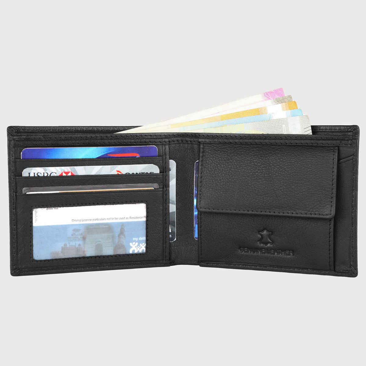 Wildhorn Men's Genuine Leather Bi-fold Wallet | Black