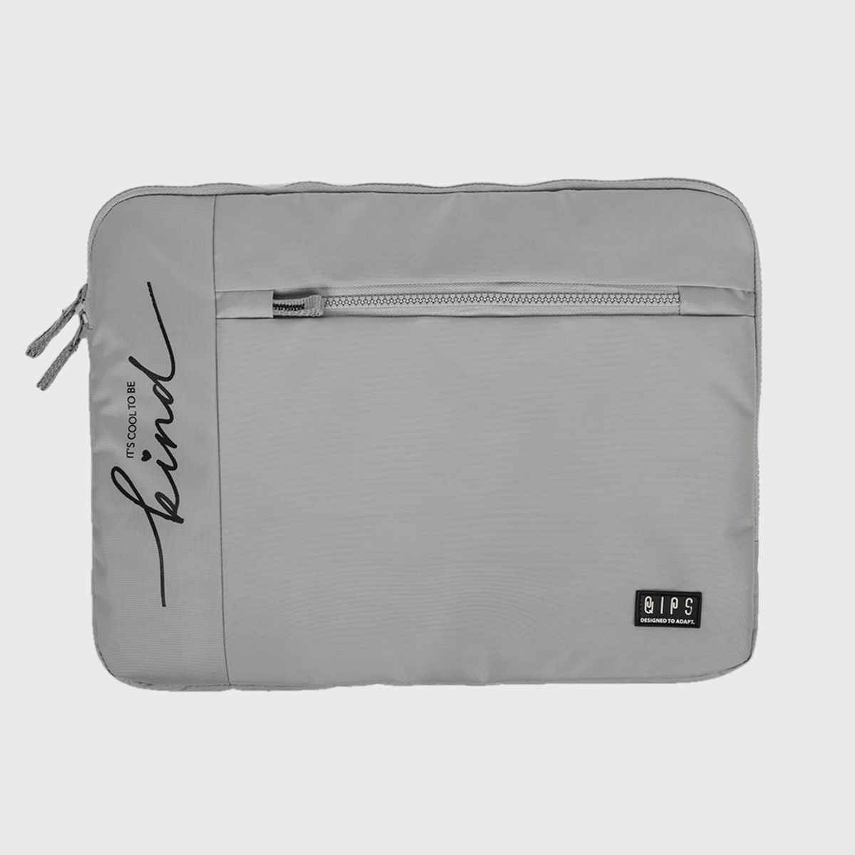 QIPS Unisex Solid Polyester 15.6 L Laptop Sleeve | Grey - 15 Inches