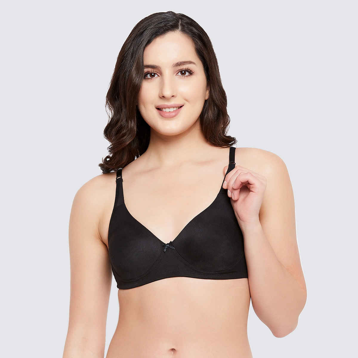 Clovia Women Non-Padded Non-Wired Full Coverage T-Shirt Bra - Blue, Black | 36C