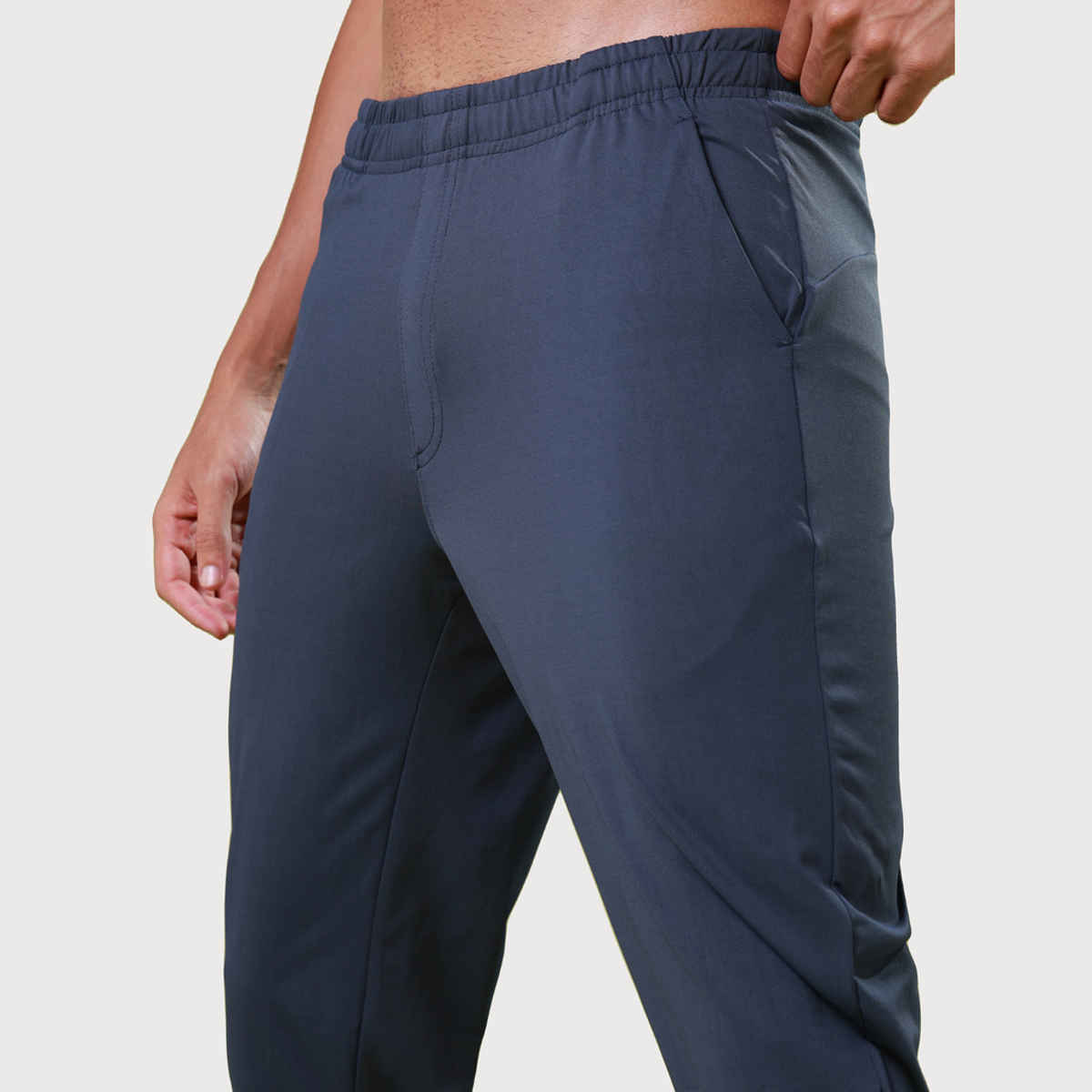 Technosport Men Poly Solid Relax Fit Sports Trackpants with ELASTO PLUS | Carbon Grey | M