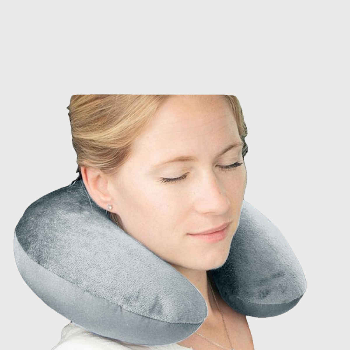 Kaaytee Premium Travel Neck Pillow Comfortable Headrest & Neck Support Cushion | Grey