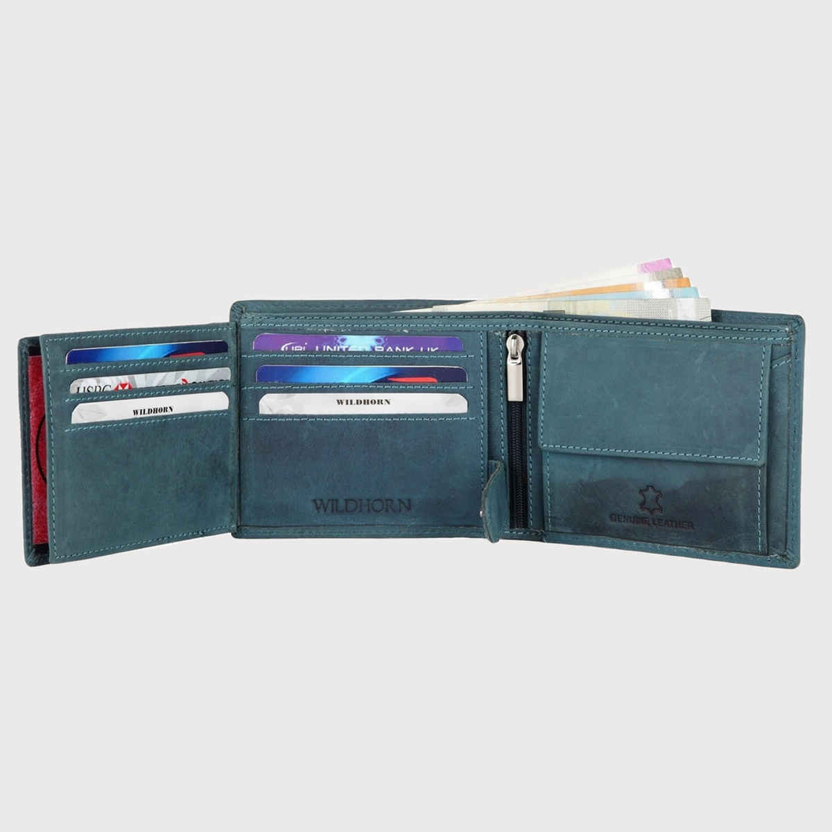 Wildhorn Men's Genuine Leather Wallet | Blue