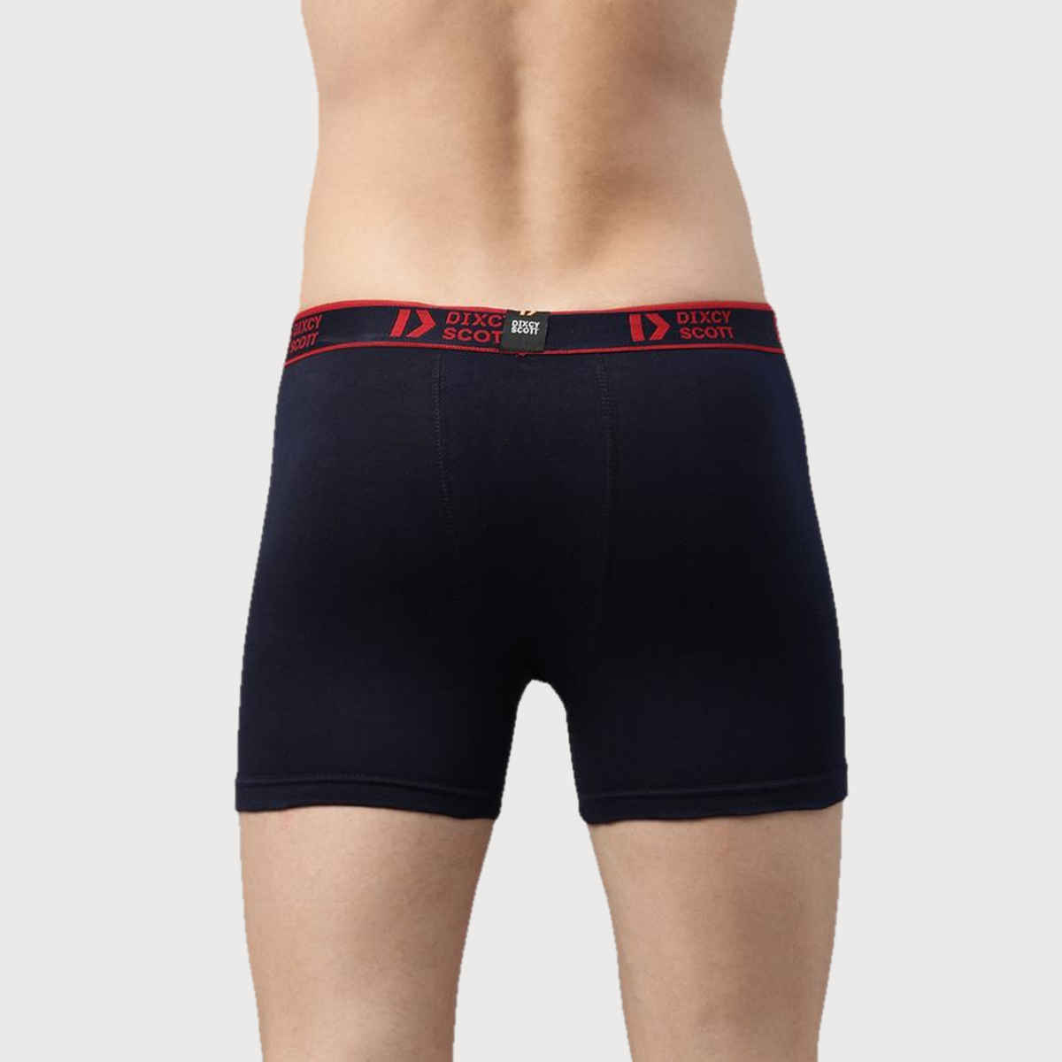 Dixcy Scott Originals Mens Long Cross Trunk Fit Solid Innerwear Outer Elastic Multicolor-Pack Of 3