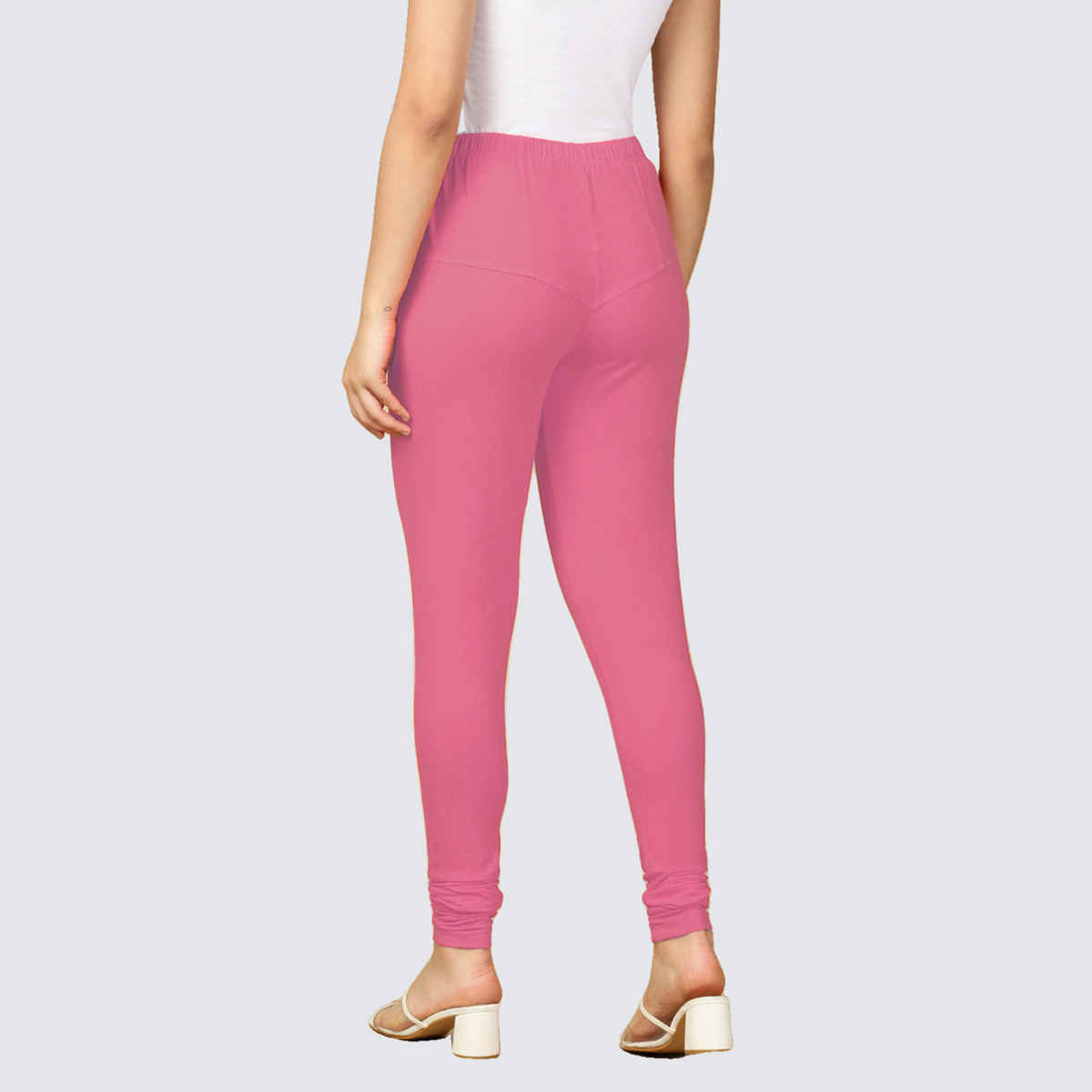 PYNK By Lux Cozi Women Ultra Soft 360 Stretch Premium Cotton Churidar Leggings|Light Pink|Free Size