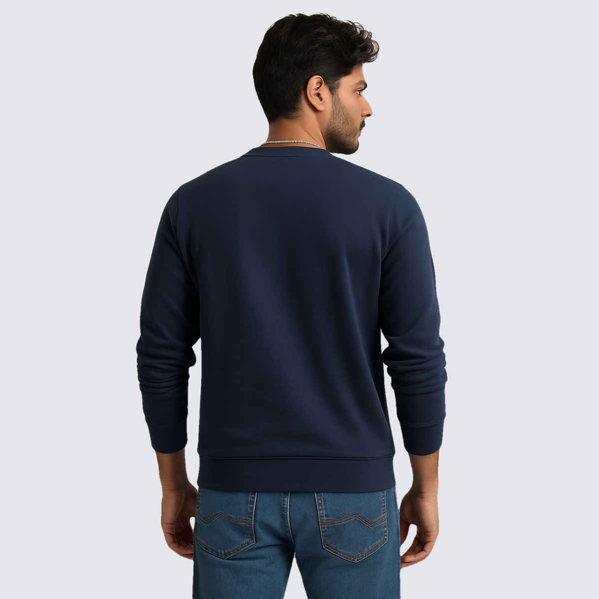 Gcyx Men's Pure Cotton Sky Drop Sweat Shirt | Navy - L
