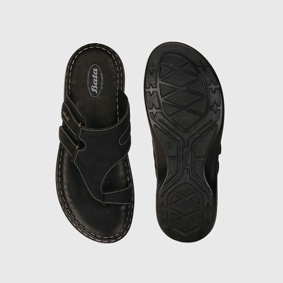 Bata Black Casual Thong For Men | UK 9