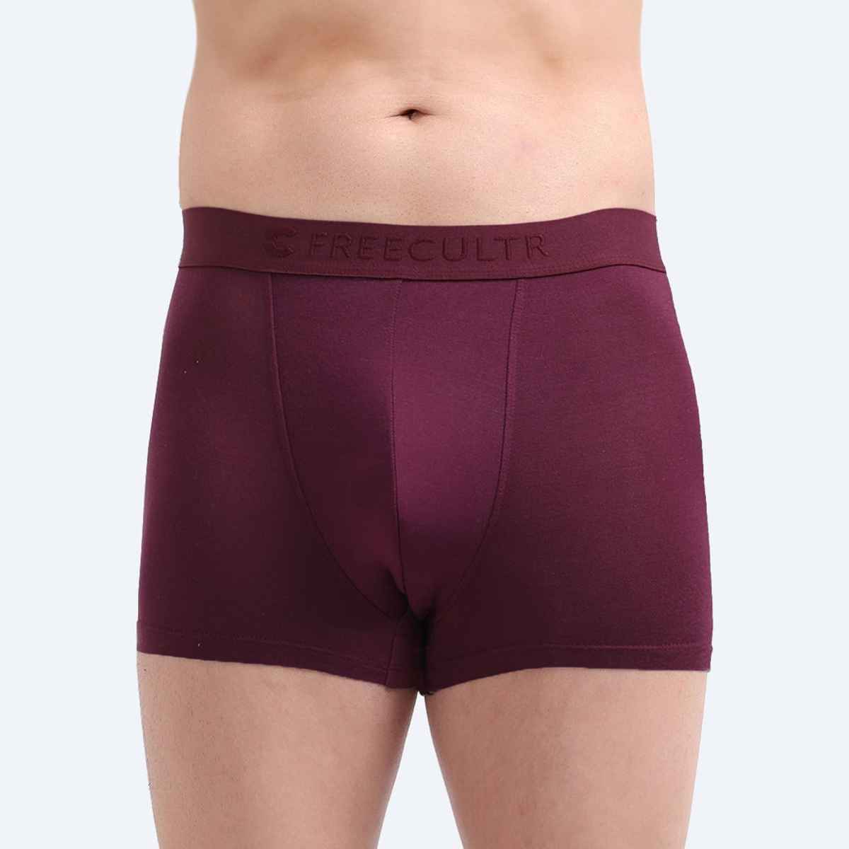Freecultr Men's Underwear Micromodal Airsoft Trunk - Pack of 1 Port Wine - XXL