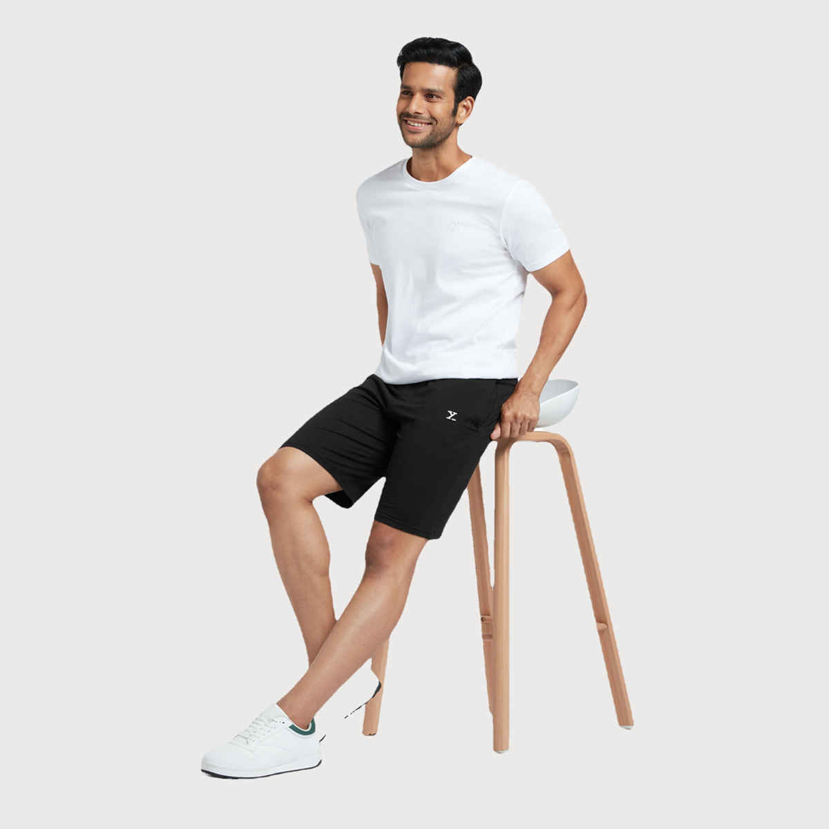 XYXX Ace Cotton Modal solid Shorts | 2 Side Pocket with zip | Black- S