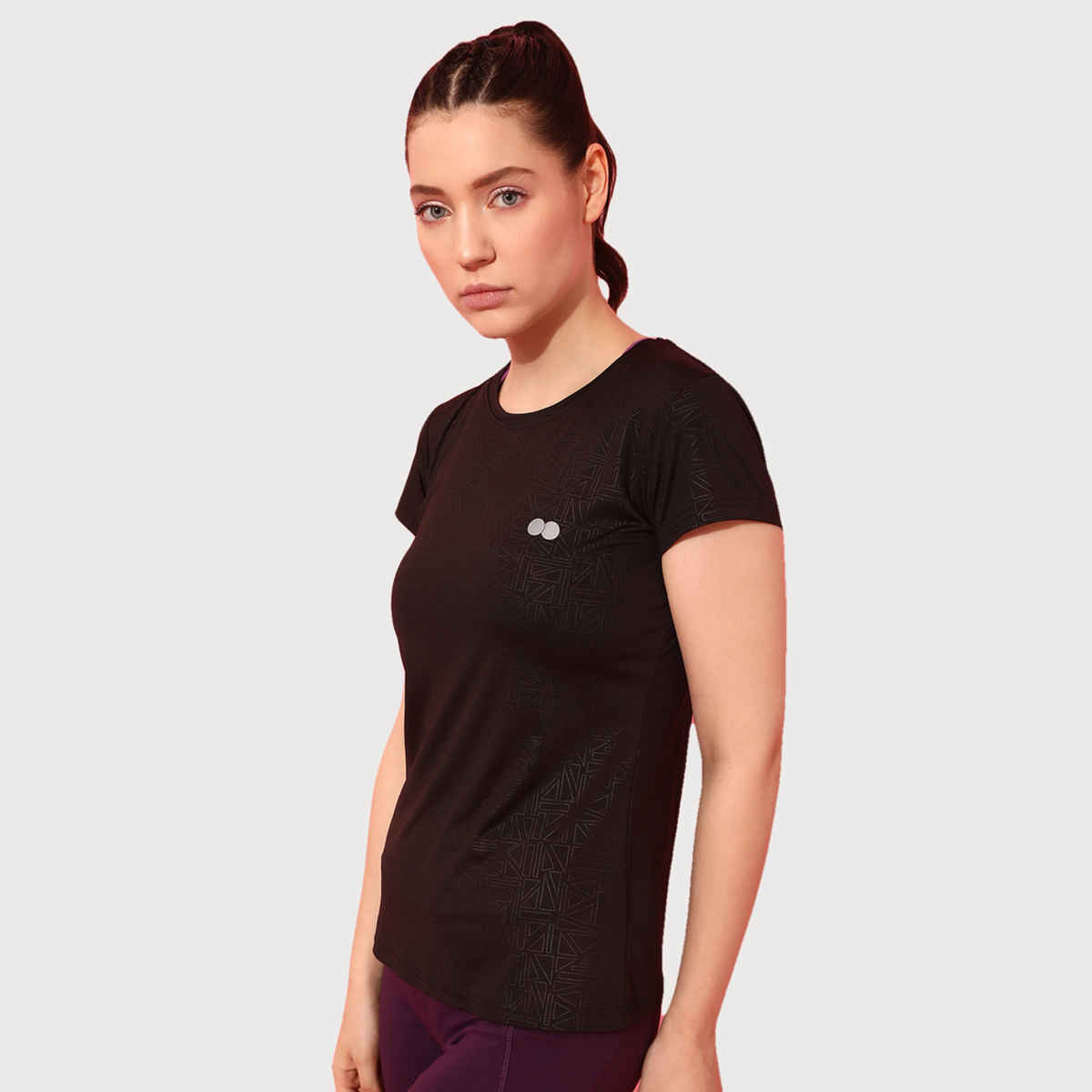 Clovia Comfort Fit Active T-Shirt | Black | XL