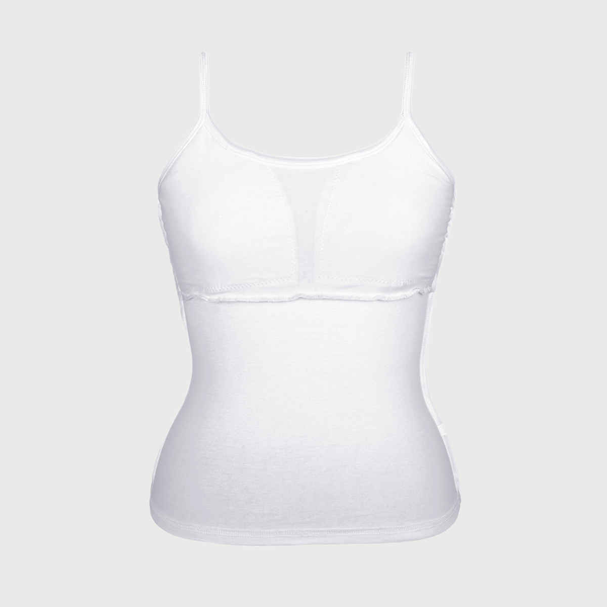 D'chica White High Coverage Cotton White Camisole Bra With Adjustable Strap For Women's - XL
