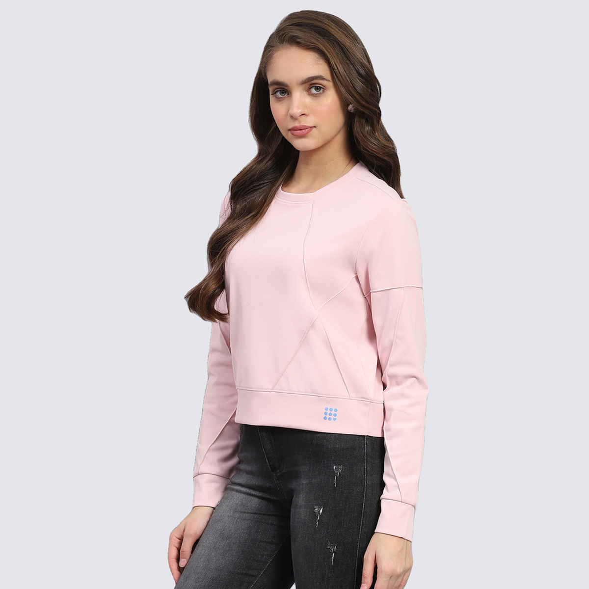 Rock.It By Monte Carlo Womens Pink Solid Round Neck Full Sleeve Sweatshirt | 2240102691-1-38 | L