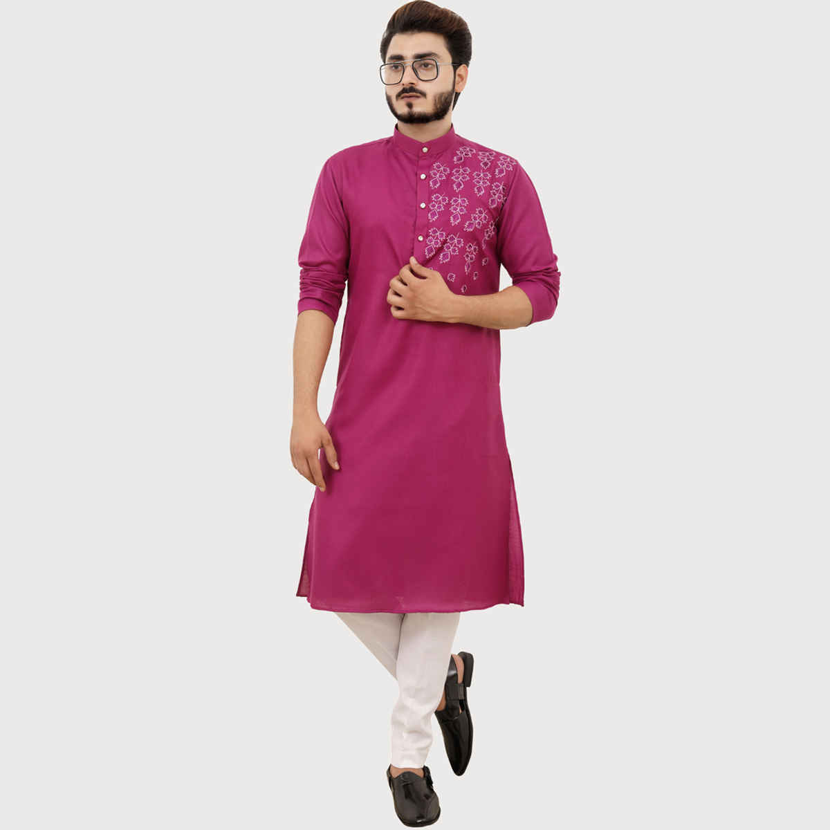 Tibra Collection Men Kurta - Burgundy | Designer | Cotton Blend | M