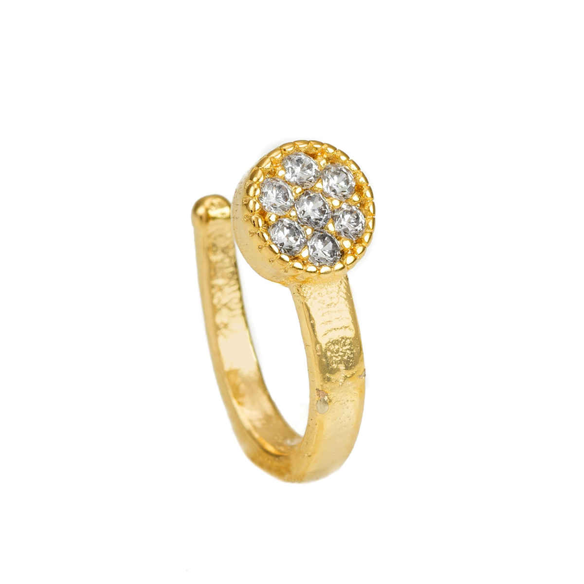 Aadita Traditional Long Chain Nose Pin- Gold Plated Nath with Kundan & Pearl for Bridal Wear