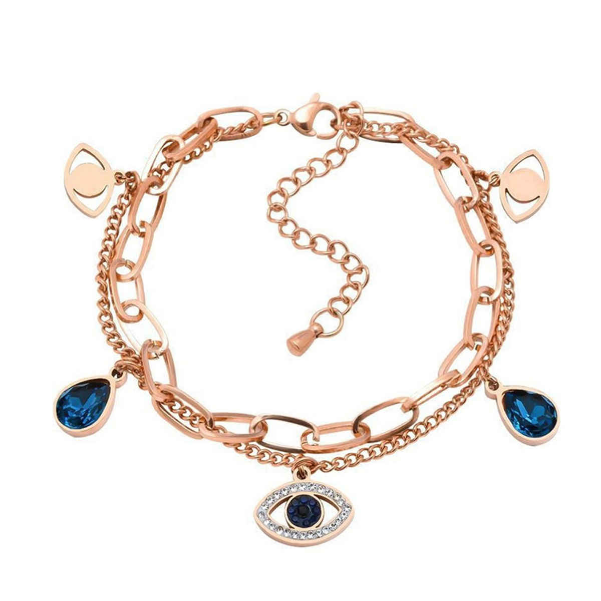 Fashion Frill Women's Multi Layered Bracelet Rose Gold Regular