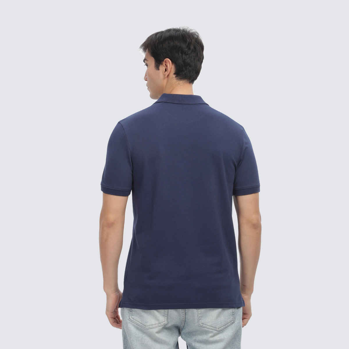 OUTLAWS Men's Premium Cotton Lycra Polo T-Shirt | Navy Blue - XL