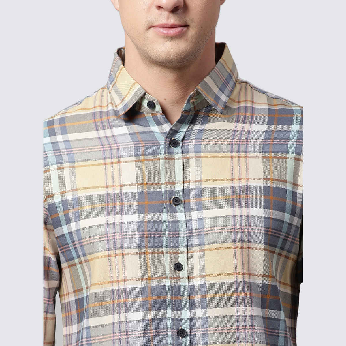 Dennis Lingo Men's Slim Fit Polycotton Casual Shirt | Orange | XL