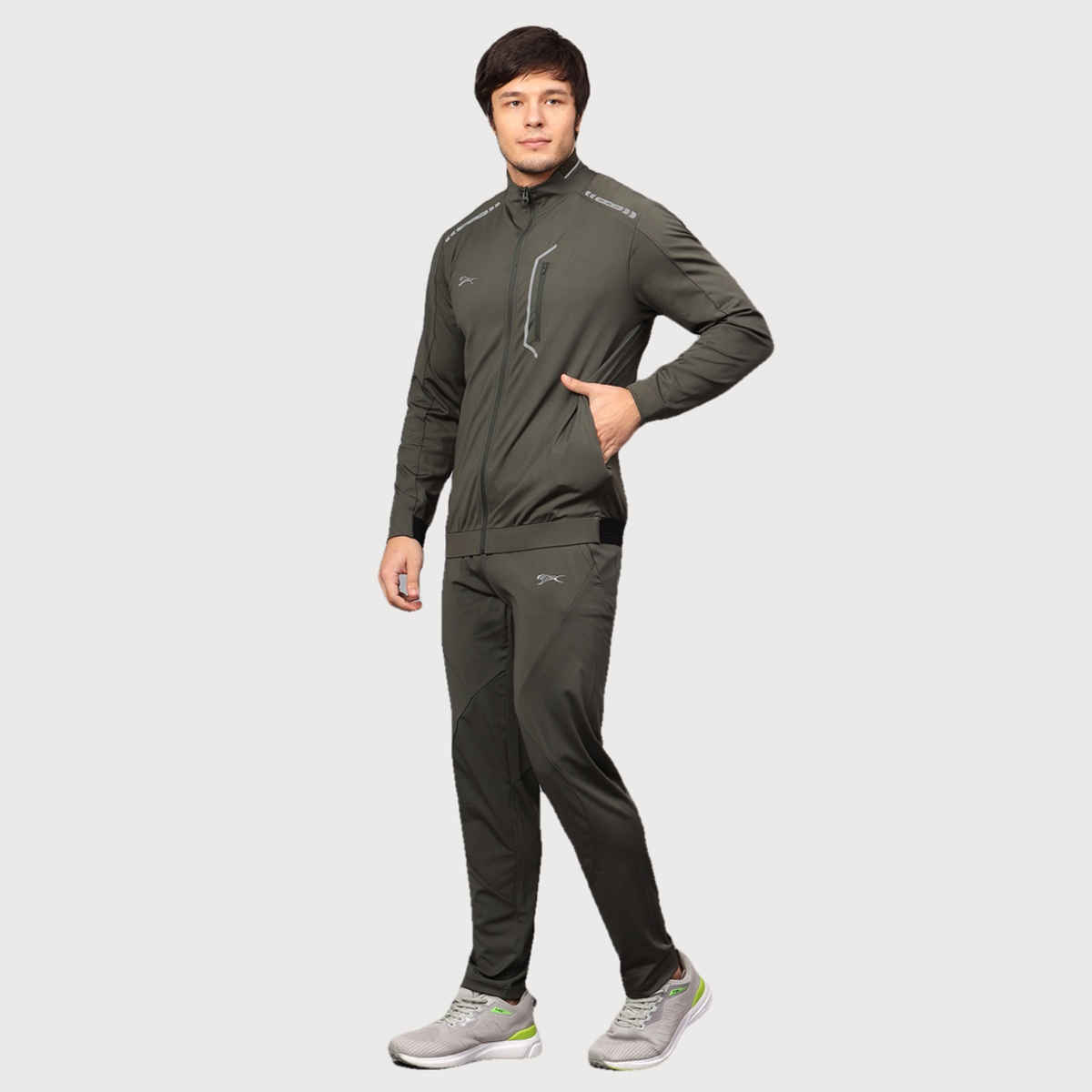 Shiv Naresh Unisex Tracksuit | SNTSW110M | Olive - XL