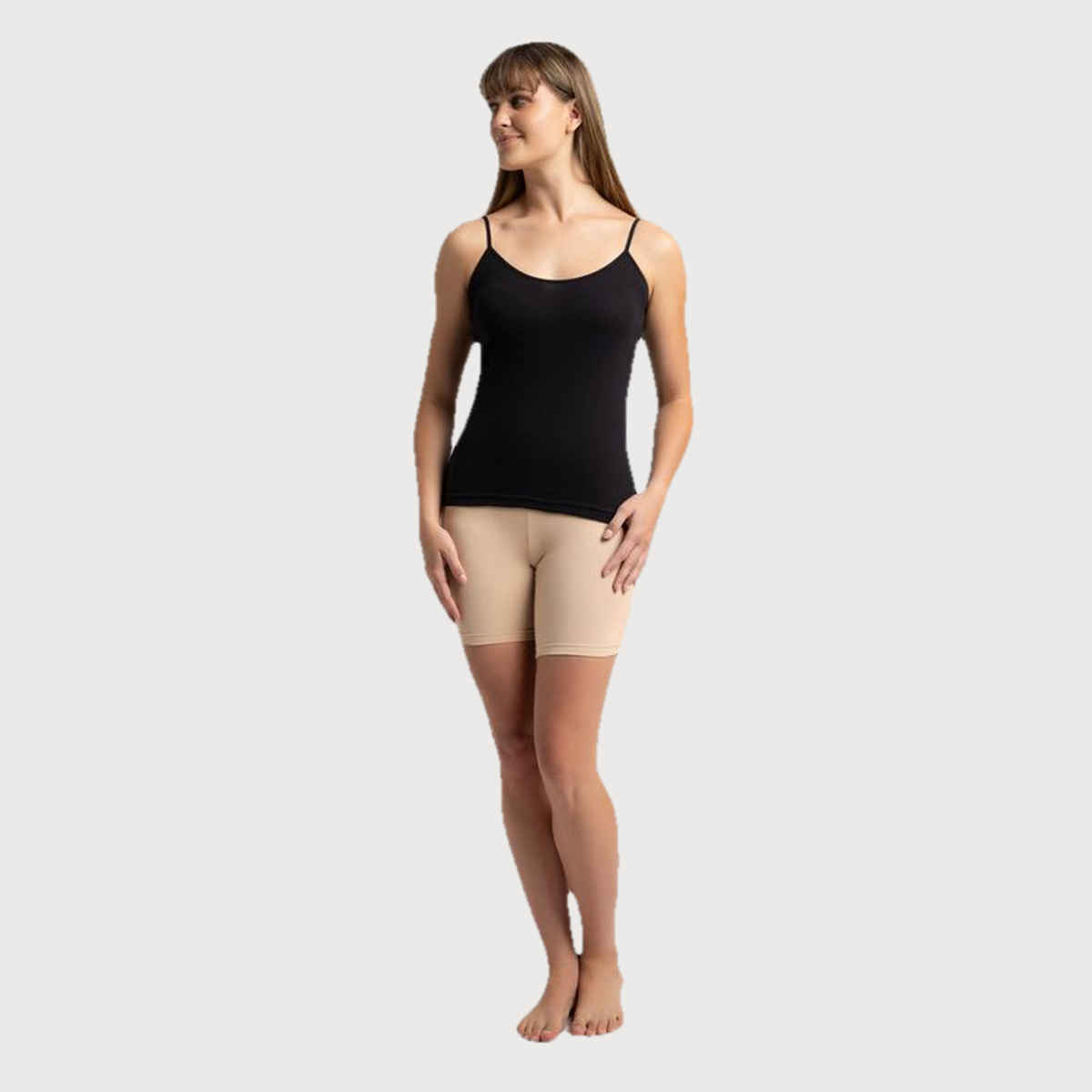Jockey 1487 Women's Super Combed Cotton Rib Camisole|Adjustable Straps | Black-S
