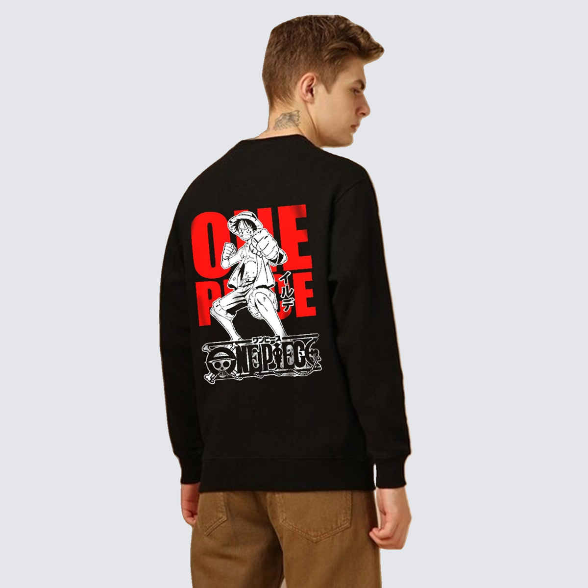De Tees Men's Sweatshirt | One Piece | Black - L