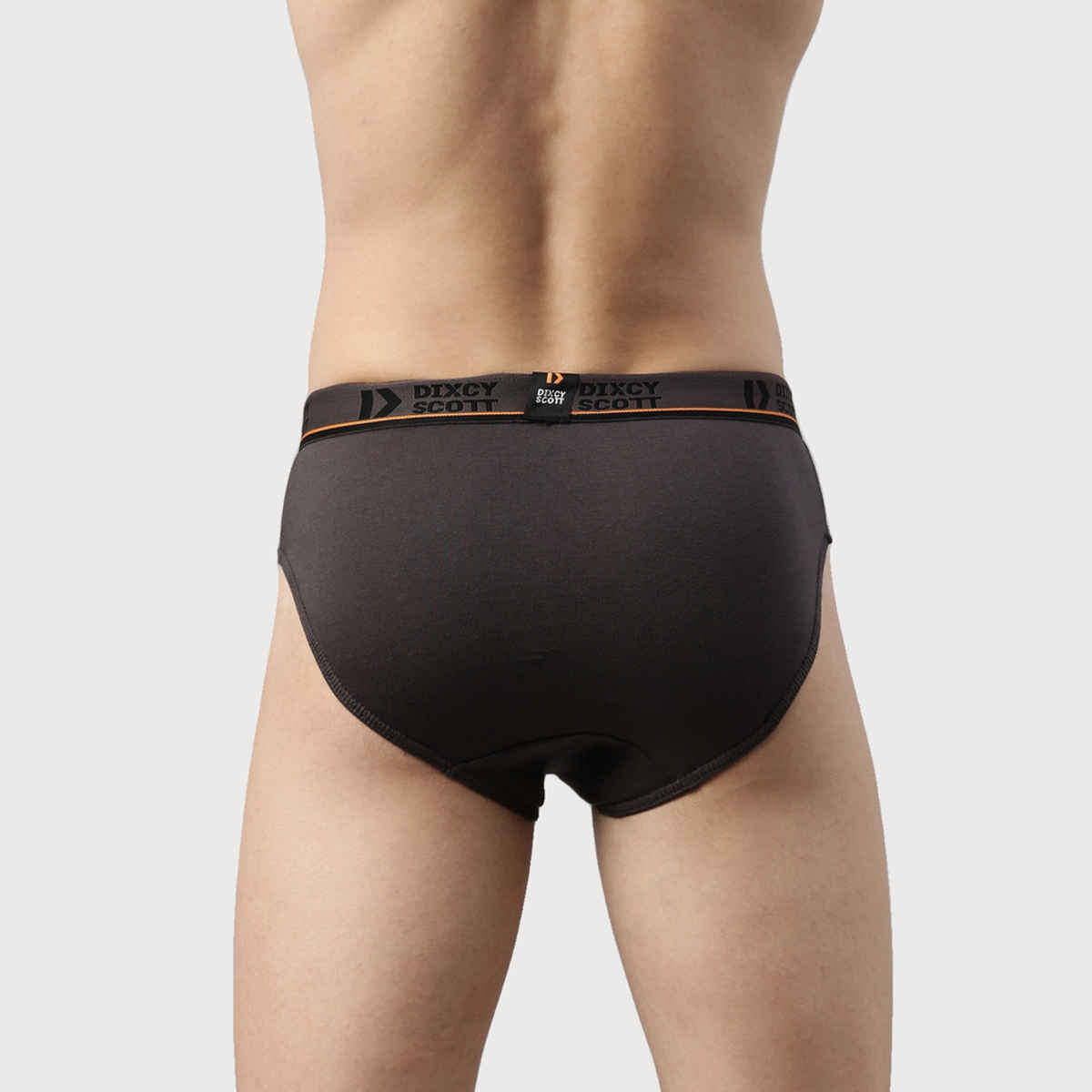 Dixcy Scott Men's Solid 100% Combed Cotton Mid Rise Outer Elastic Waistband Brief | Multicolour - M