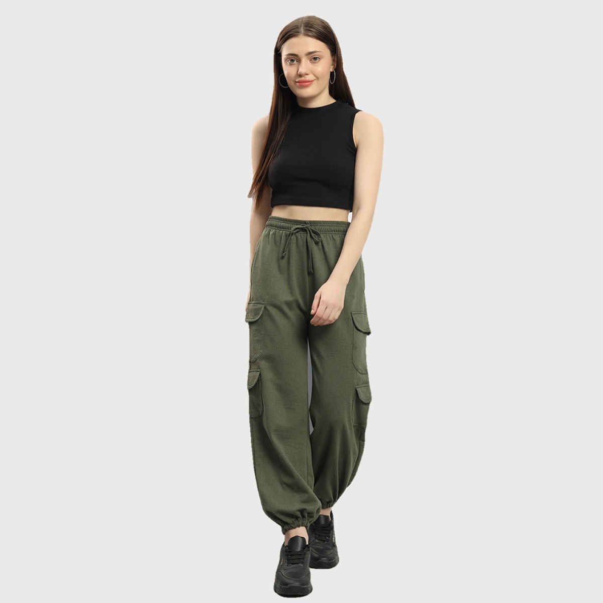 Q-rious Women's AdventureFlex Cargo Joggers | GLJ-CARGO | Olive - 34