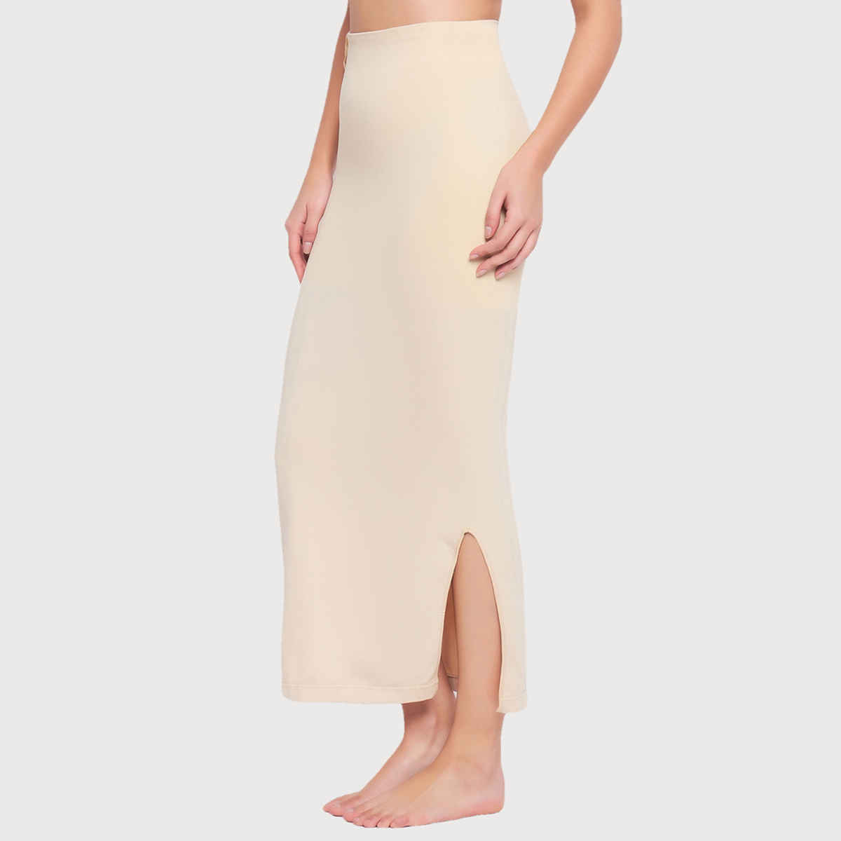 Clovia Saree Shapewear Petticoat With Drawstring | Beige | XL