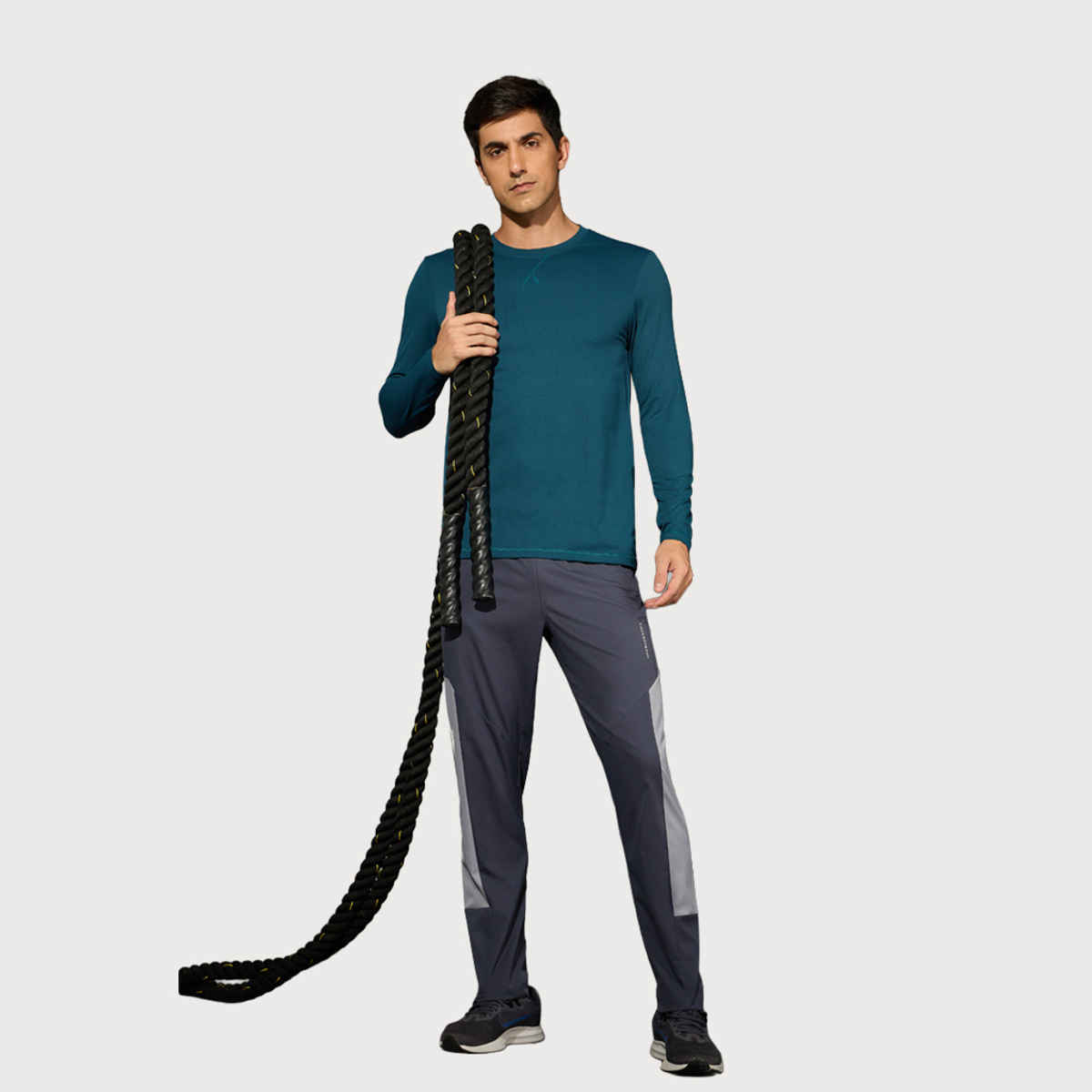 Technosport Men's Poly Solid Slim Fit Round Neck Full Sleeve Sports T-shirt | Gulf Coast - S