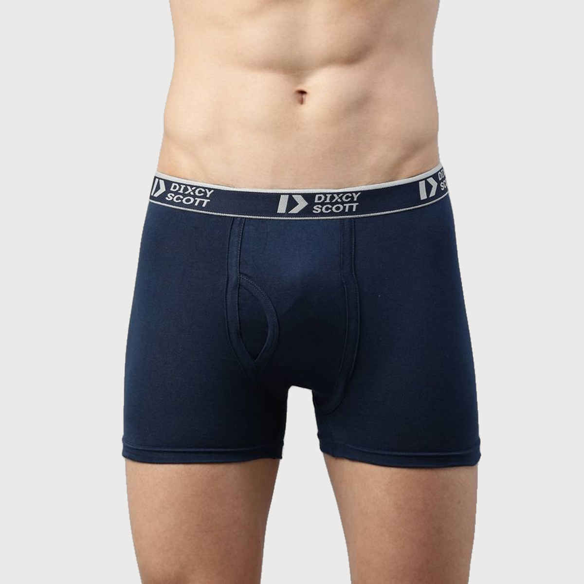 Dixcy Scott Originals Mens Long Cross Trunk Fit Solid Innerwear Outer Elastic Multicolor-Pack Of 3