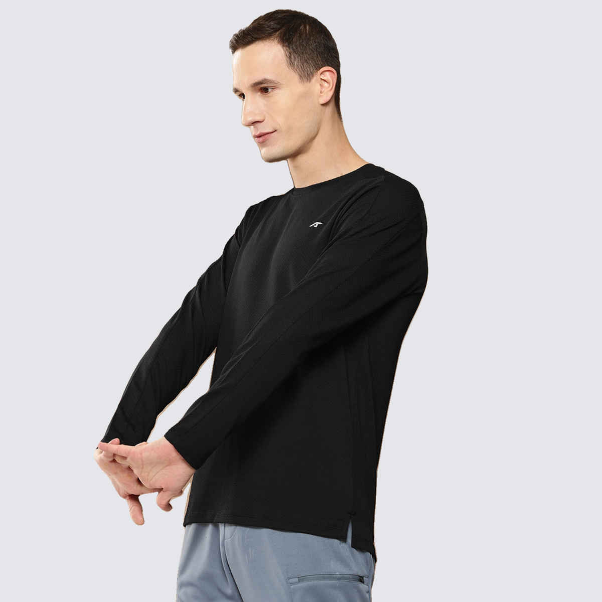 Alcis Men's Round Neck Tee | Black - M