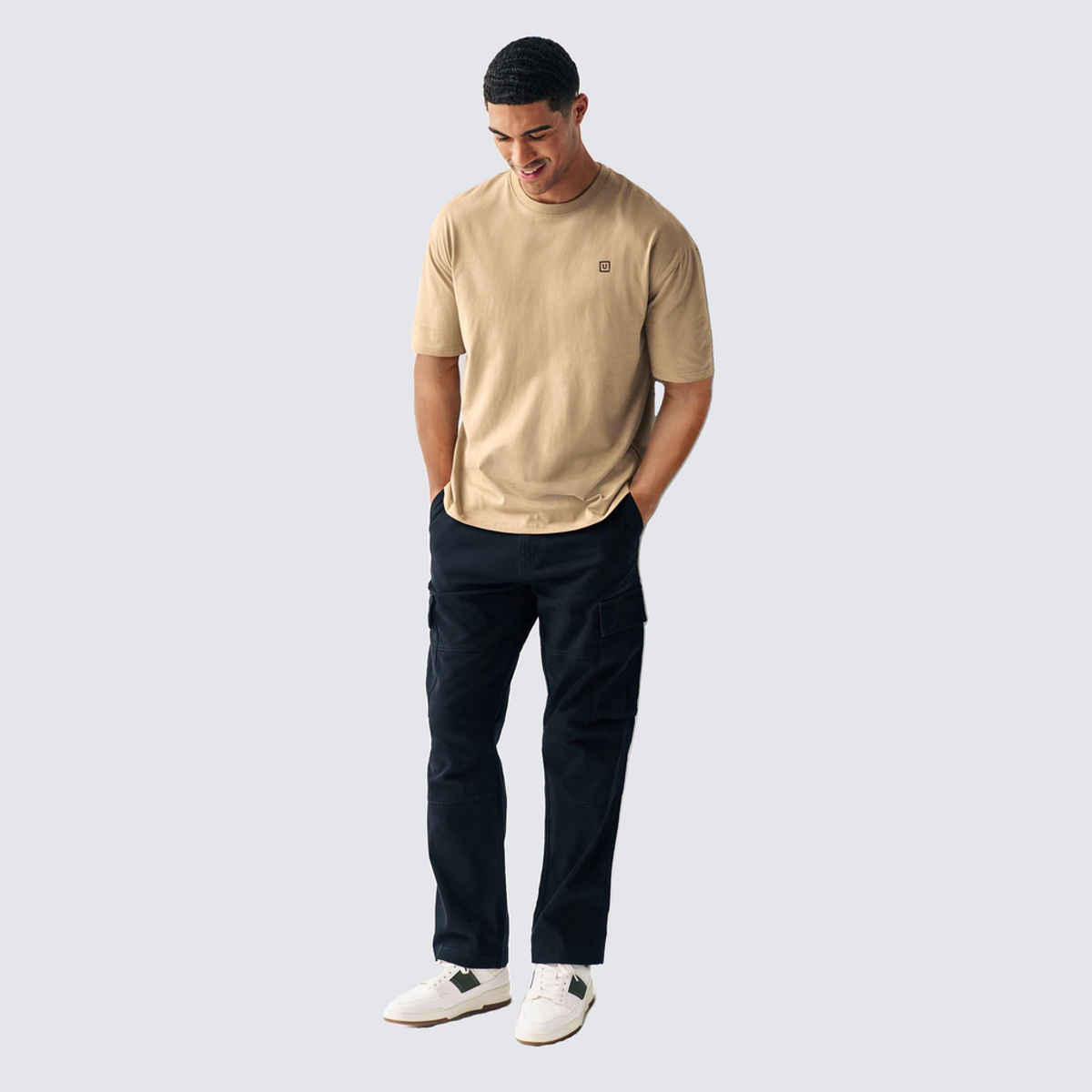 Urbano Fashion Men's Oversized Solid Round Neck Half Sleeve Cotton T-Shirt | Ginger Brown - XL