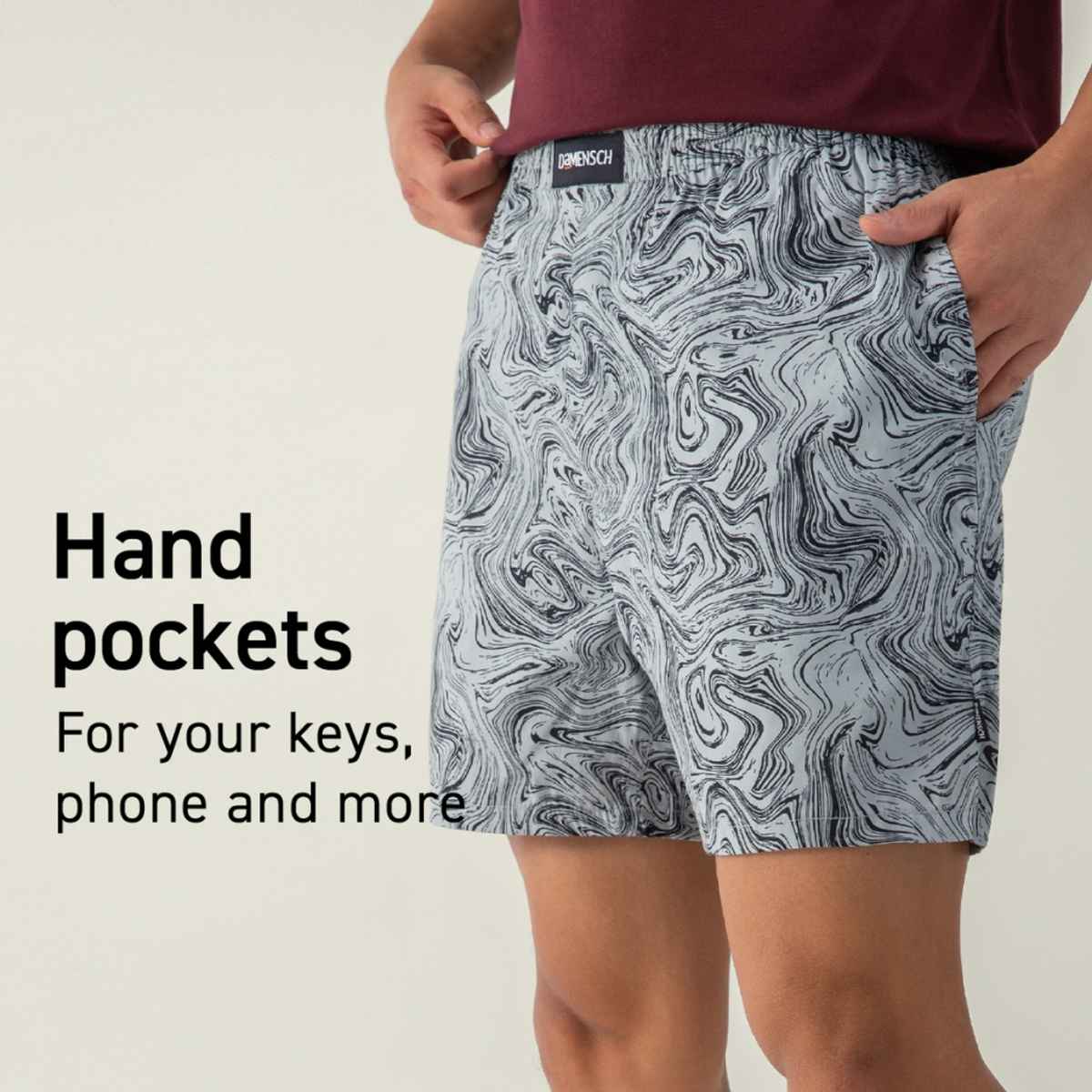 DaMENSCH Men's Cotton Boxer Shorts | Grey - XL