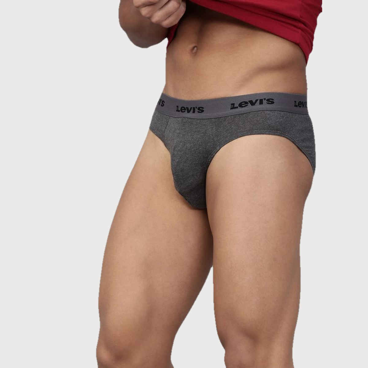 Levi's 009 Men's Neo Brief | Comfort & Smartskin Technology | Pack Of 2 | D. Grey Mel,Navy | XL
