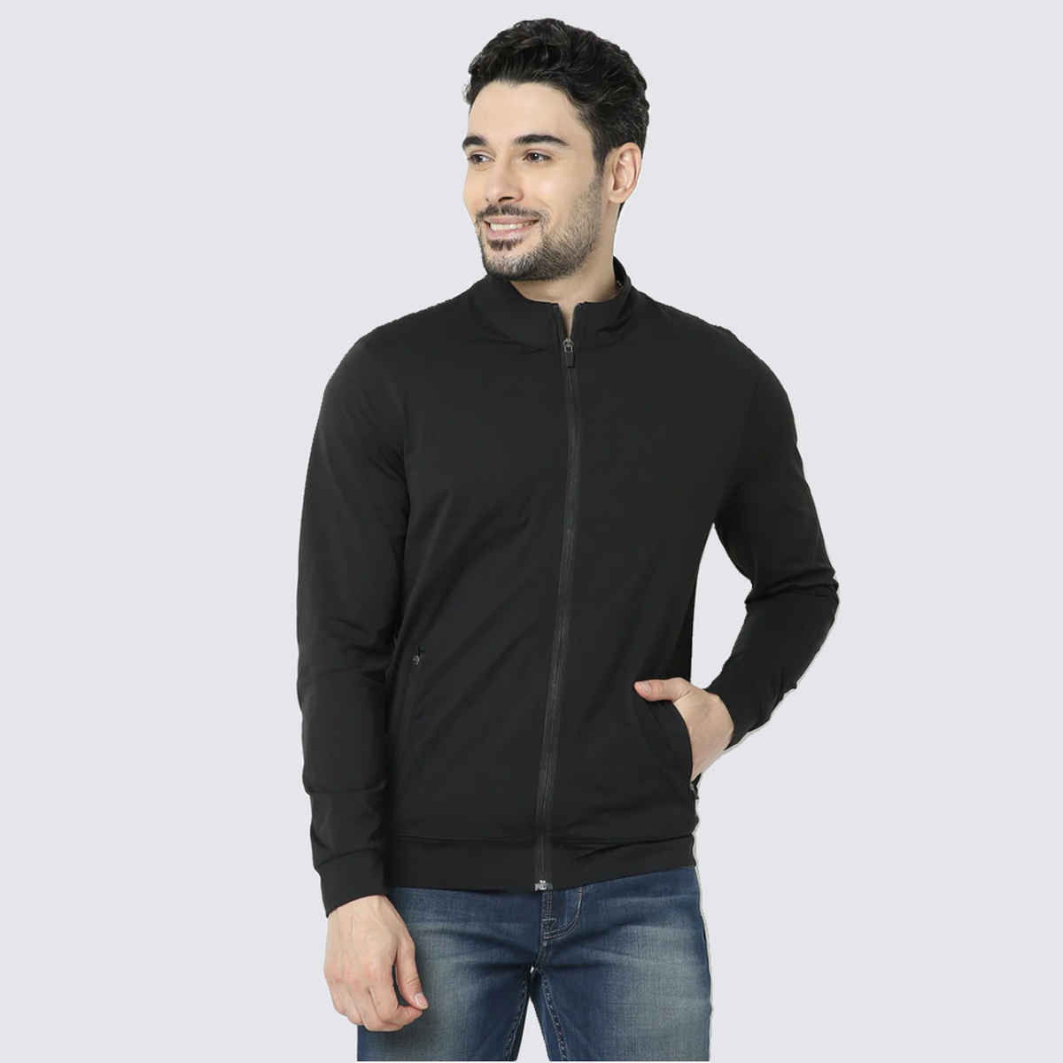 Outlaws Men's Cotton Rich Premium Sweat Jacket | Black - M