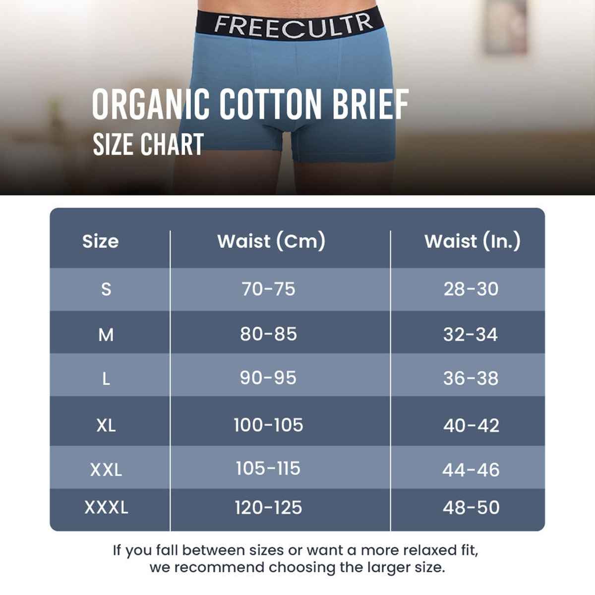 Freecultr Men's Underwear Organic Cotton Trunk - Pack of 1 Shadow Blue - XXL